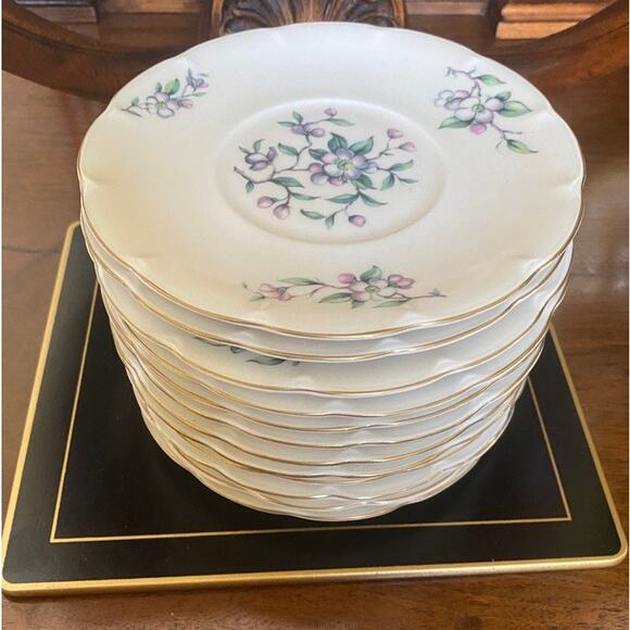 MINT 12 Bouillon Saucers Haviland Brookside - No Chips! - Picture 1 of 3